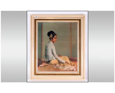 Gerald Kelly 1879-1972 Artist Signed Lithograph Colour Print Titled 'Saw Ohn Nyun' Ballanese Girl. Published by Frost & Reed 