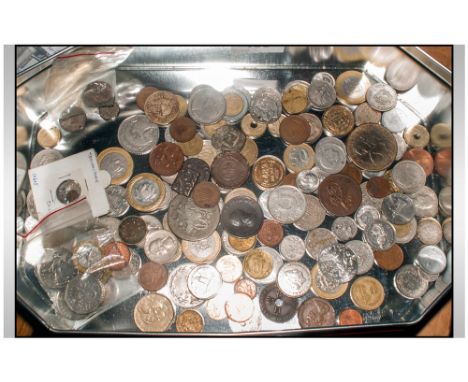 Small Collection Of Coins, Appear To Be Silver, Nickel, Copper,  Bronze, Roman, Oriental And Arabic, Mixed Lot To Sort