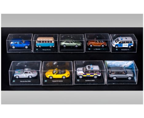 Cararama Hongwell Die cast Miniatures,  1.72 Scale Model Cars, Complete with Cased Stands ( 9 ) In Total. 1/ Mercedes Benz Vi