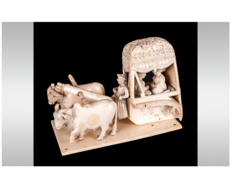 Small Novelty Maritime Barometer Together With An Ivory Carving Of A Rickshaw AF