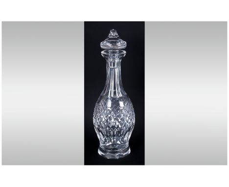Waterford - Quality Cut Crystal Colleen Decanter ' Boyne ' Pattern. Waterford Mark to Base. Stands 13 Inches High. Excellent 