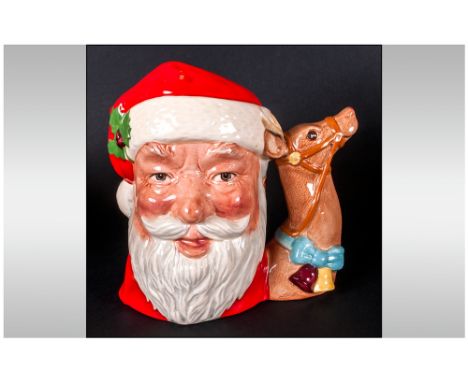 Royal Doulton Character Jug ' Santa Claus ' Style 2. D.6675. Issued 1982 Only. Designer M. Abberley. Height 7.25 Inches, Mint