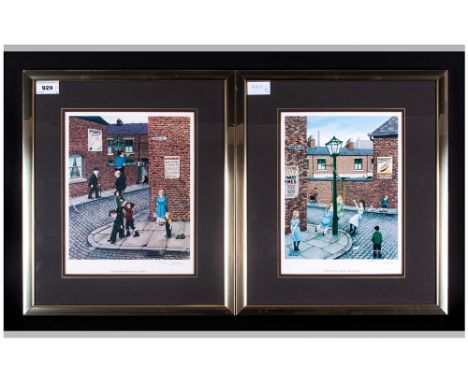 Tom Dodson Pencil Signed Pair of Limited and Numbered Colour Prints, Titled - 1/ Mountaineering Mill Street - 1983. 2/ Merry 
