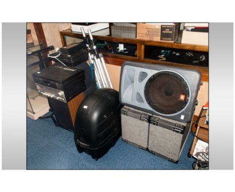 Music/Studio Interest, Mixed Lot Large Quantity To Include JBL Speakers On Stands, Studiomaster Speakers, Adam Hall Stand, Ca