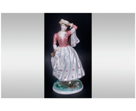 Royal Worcester Ltd and Numbered Edition Figurine ' Sunday Best ' RW.4557. 346/9500. Date 1995, Height 8.5 Inches. Mint Condi