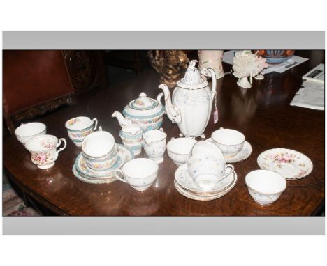 Royal Stafford 'Bluebell Time' Tea Set comprising cups, saucers, tea pot, sugar bowl. Together with a Staffordshire Tea For T