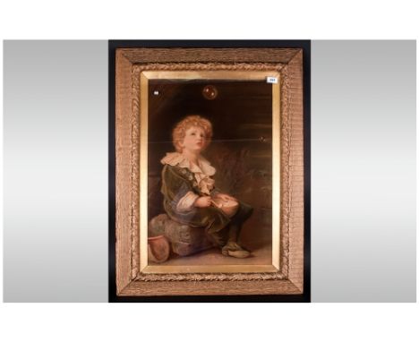 Pears Print Of The Famous Bubble Boy signed pears to the corner. In excellent condition & colour, In heavy gilded & moulded f