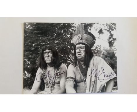 TELEVISION, signed photo by Griff Rhys-Jones &amp; Mel Smith, half length, in chracter from "Restless Natives" sketch from th