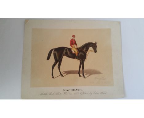 KINNEY, insert prints, Famous Running Horses, Melton (small tear to edge) &amp; Macheath, 9.75 x 8, corner knocks, G, 2