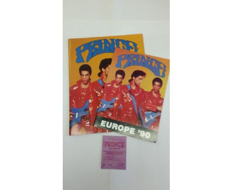 POP MUSIC, Prince 1990 European tour selection, inc. brochure, programme &amp; ticket (Manchester City Stadium, 2 August 1990