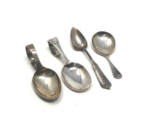 4 silver spoons includes tea caddy spoon &amp; feeders etc 56g 