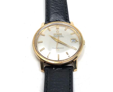 C1966 14ct gold Omega automatic chronometer constellation gents wristwatch case back ref 168.010 movement no 2476554 cal 564 