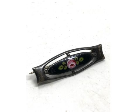 Small silver &amp; enamel charles horner brooch measures approx  2.7cm wide 