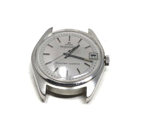 Vintage Jaeger Lecoultre master quartz gents wristwatch requires no battery and hand reattaching no warranty given 