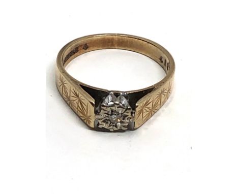 9ct gold diamond ring 3.2g 