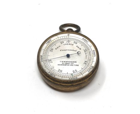 Antique pocket Barometer / altimeter in working order but no warranty given makers t.b.winter &amp; sons 21 grey st newcastle