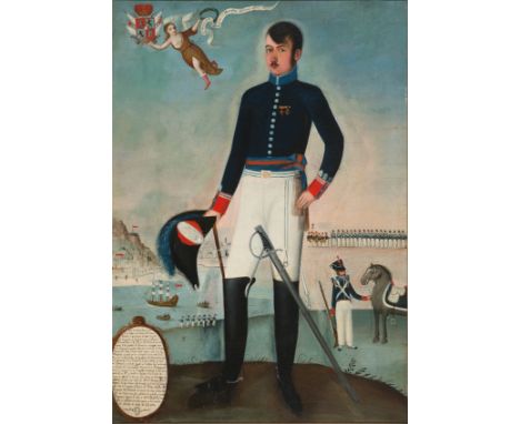 Colonial School. Peru.&nbsp;Circa 1800."Portrait of Lieutenant colonel Manuel Ramires, Comandant-General of the province of C