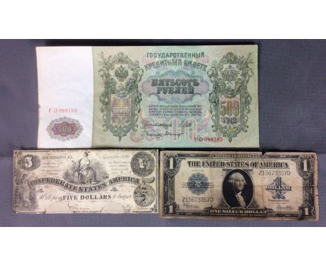 NOTAPHILY, A COLLECTION OF 19TH CENTURY AND LATER AMERICAN AND RUSSIAN BANKNOTES Including a Confederate States of America fi