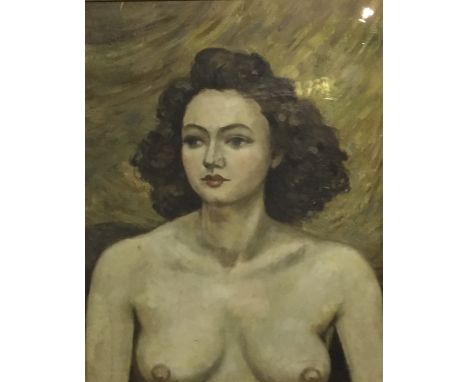 AN EARLY 20TH CENTURY OIL ON CANVAS  Nude female head and shoulders portrait, contained in a good gilt frame.  (69cm x 80cm)