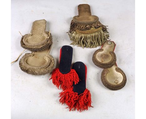 Including 1 - mismatched pair of gold and silver bullion epaulettes with wire fringe, red undersides and one hook for attachm