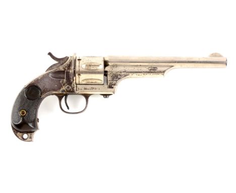 This early single action revolver was closely associated with use by Jesse James.  It is an open top with scoop flutes.  Matc