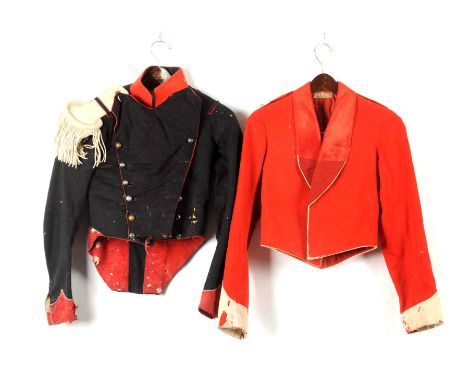 1) French Officer's Kurtka. Single breasted with three rows of six buttons down breast. Two buttons missing from left breast 