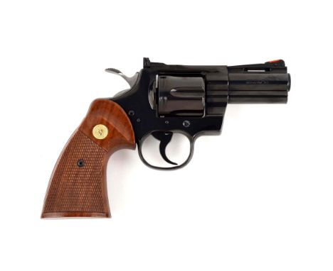 Colt Factory letter confirms that this Colt Python was shipped as a 3" standard Python.  Features Colt royal blue finish, ven