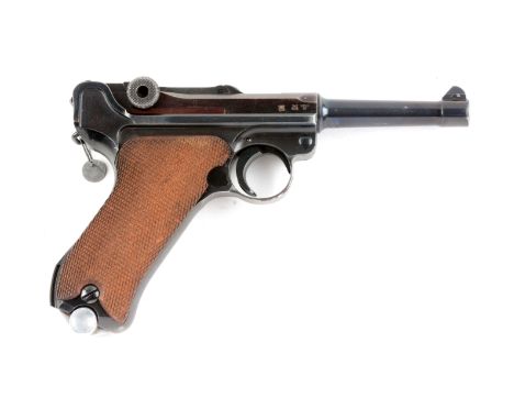 Manufactured by Mauser for the German military with the Mauser 42 code.  Chamber is dated 1939.  Toggle has the 42 code.  Thi