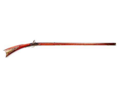 Octagonal smooth bore barrel; unsigned; centered rear sight typical of Lehigh County surrounded on each side by double lines.