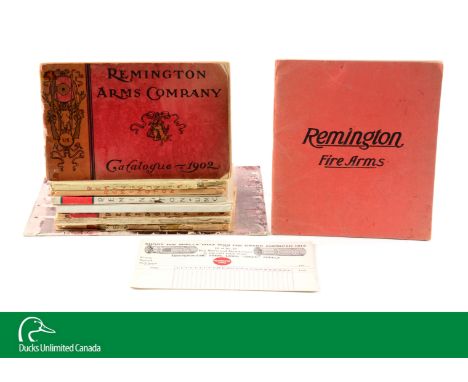 To include a 1932 Remington catalog with price list, a 1916 catalog with 210 pages, a large format 1909 catalog, 1902 catalog