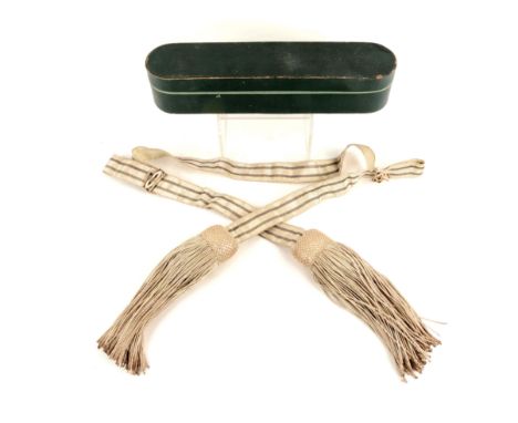 Imperial German (Prussian) commissioned officer's parade sash consisting of a long strap of 1 11/16 inch-wide, silver lace wi