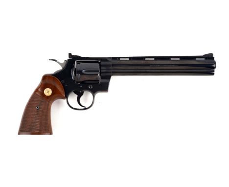Manufactured 1980.  Standard features include full vent rib, adjustable sight, no outline, full royal blue finish, and Colt g