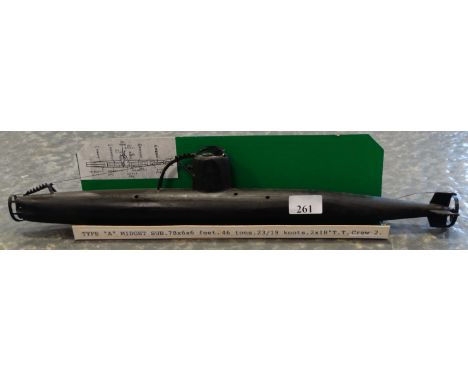 SCRATCHBUILT SUBMARINE MODEL TYPE A MIDGET 