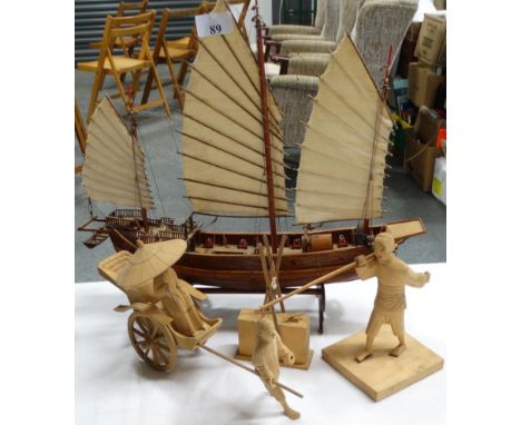 MODEL JUNK & 2 ORIENTAL FIGURES 