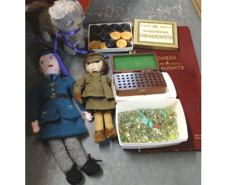 BOX OF TOYS INC KNITTED & FELT ARMY & RAF GIRLS 