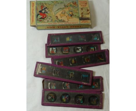 WALT DISNEY SET OF 6 GLASS LANTERN SLIDES 