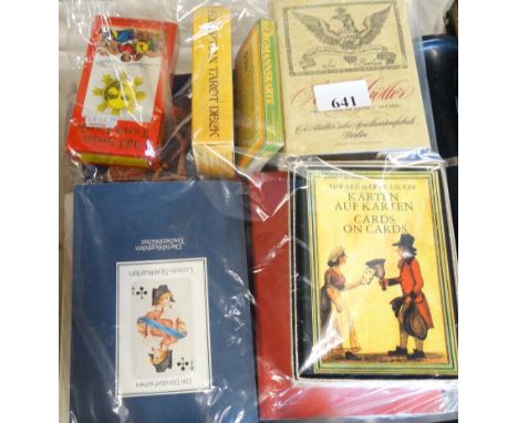 5 BOOKS ON PLAYING CARDS & 5 PACKS TAROT CARDS 