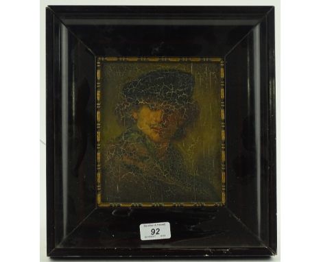 19th century German School, oil on panel, portrait of a man, unsigned, 7'' x 6'', framed.