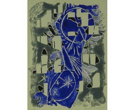 Andre Marchand, colour lithograph, village by the sea circa 1960s, artist proof, signed in pencil, 18'' x 12.5'', framed.