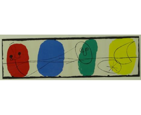 Joan Miro, lithograph, abstract for Pierre Matisse Gallery, New York catalogue 1956, Mourlot ref: 172, image 8'' x 27.5'', fr