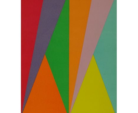 Max Bill, lithograph, abstract, 1975, for San Lazzaro folio, no. 221/575, image 11.5'' x 8.5'', framed.