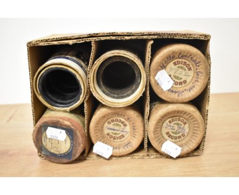Six Edison phonograph cylinder records.