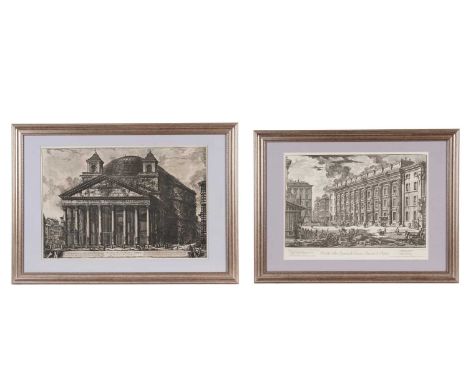 After Giovanni Battista Piranesi (Italian 1720-1788) "Veduta del Pantheon d'Agrippa",etching, 48 x 70cms, in frame; together 