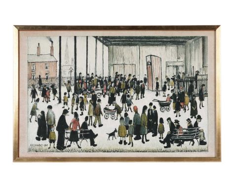 After L.S. Lowry RBA RA (1887-1976)"Punch and Judy",offset lithograph, printed by The Baynard Prints for Schools Prints Ltd, 