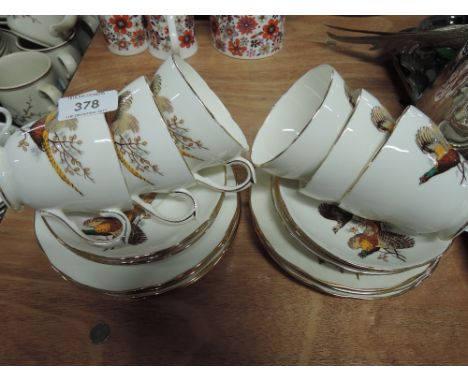 A part dinner coffee tea service by Duchess with hunting pheasant print
