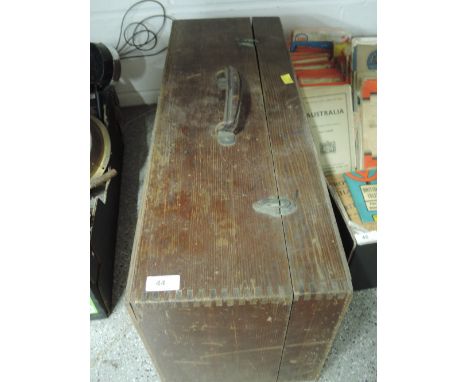 A vintage treen trunk ideal small size with carry handle