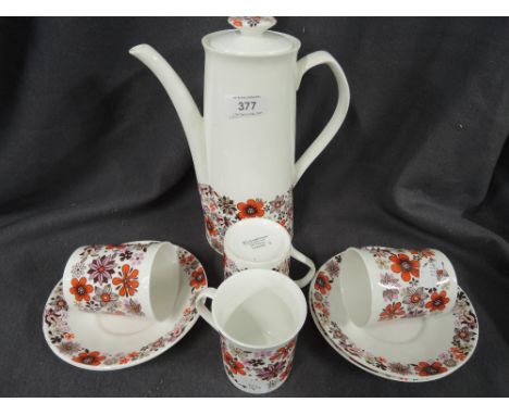A part dinner coffee tea service by Elizabethan in the Carnaby style retro 60's