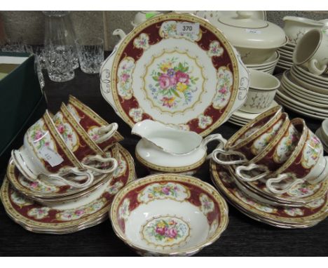 A large part dinner coffee tea service by Royal Albert in the Lady Hamilton pattern