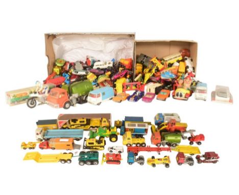 Diecast - a large collection of assorted vintage diecast model cars and other vehicles of various scales and makers. Examples