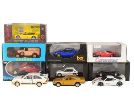 Diecast - a collection of diecast model cars, largely 1/43 scale examples to include Minichamps Peugeot 205 GI, Bang (Italy) 